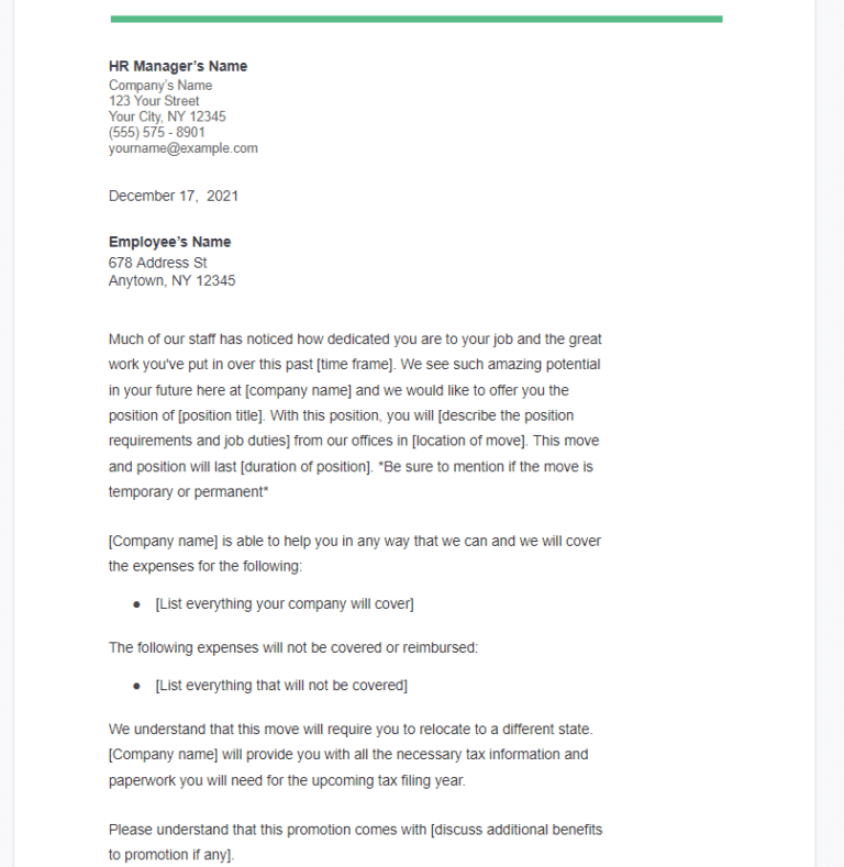 3 Most Used Employee Relocation Letter Templates 2022 Examples 